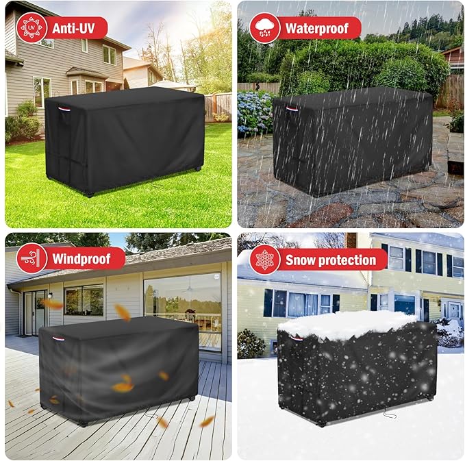 Youlvy Fire Pit Cover Rectangular 43 Inch - Waterproof Outdoor Fire Table Cover Rectangle Heavy Duty, 600D Patio Propane Gas Firepit Cover Rectangular Tear Weather Resistant - 43 x 24 x 25 Inch