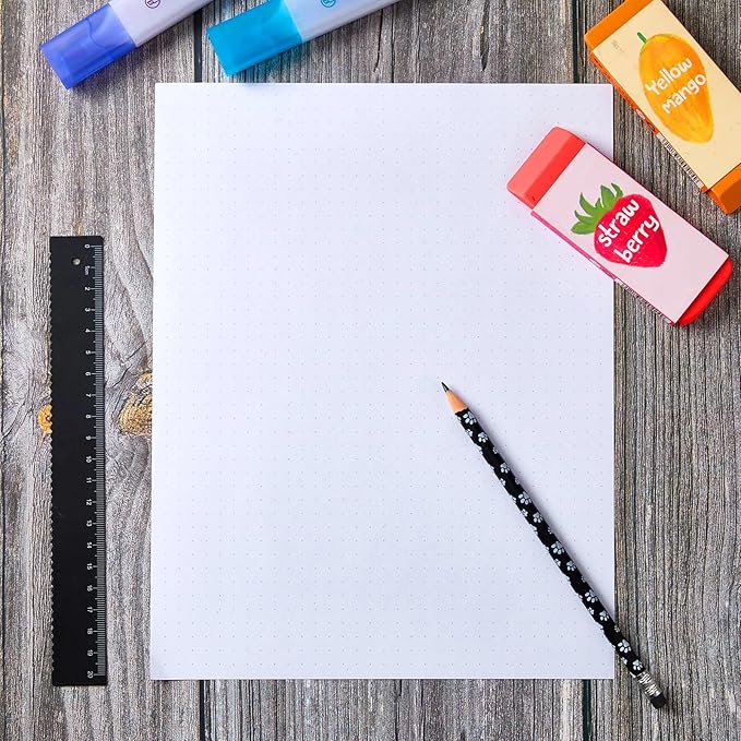 Sabary 400 Sheets Dot Cross Grid Graph Paper 8.5 x 11 Inches Letter Size Grid Paper Unpunched Refills Graph Paper Large Grid for Planning Bullet Journaling Thick Paper Smooth, White (Trendy Style)