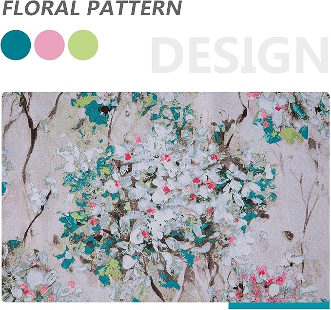 MYSKY HOME Floral Curtains 54 Inch Length for Living Room Bedroom, Bathroom,Thermal Insulated Room Darkening Curtain Grommet Vintage Floral Curtains Decorative Curtains,2 Panels