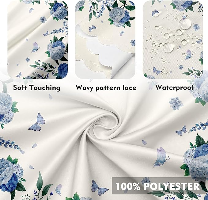 Eikione Round Tablecloth, Summer Tablecloths Polyester Waterproof Stain Wrinkle Free, Indoor and Outdoor Table Cover for Kitchen Party Dining Table