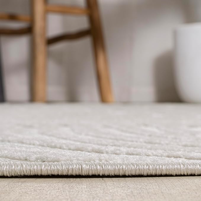 JONATHAN Y Maribo High-Low Abstract Striped Indoor/Outdoor Area Rug, Contemporary, Modern, Vintage, Bohemian for Bedroom,Kitchen,Living Room,Non Shedding,Easy-Washing, Cream, 8x10 (SCN103A-8)