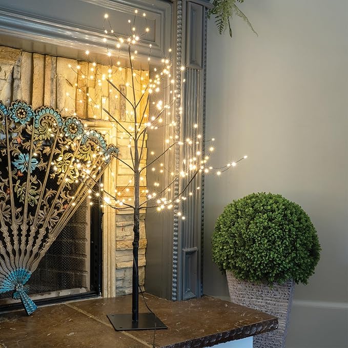 3 Ft Black Fairy Light Tree Room Décor Home Décor Black Room Decor, 270 Warm White LED Lights