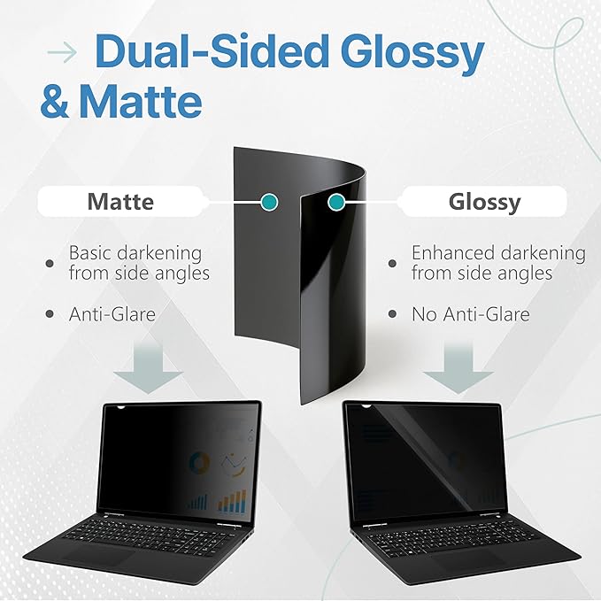 VINTEZ [2 Pack] 15.6 Inch 16:9 Privacy Screen for Computer Monitor and Laptop - Anti Glare Protector Film Blue Light Filter Eye Protection - Computer Screen Privacy Shield