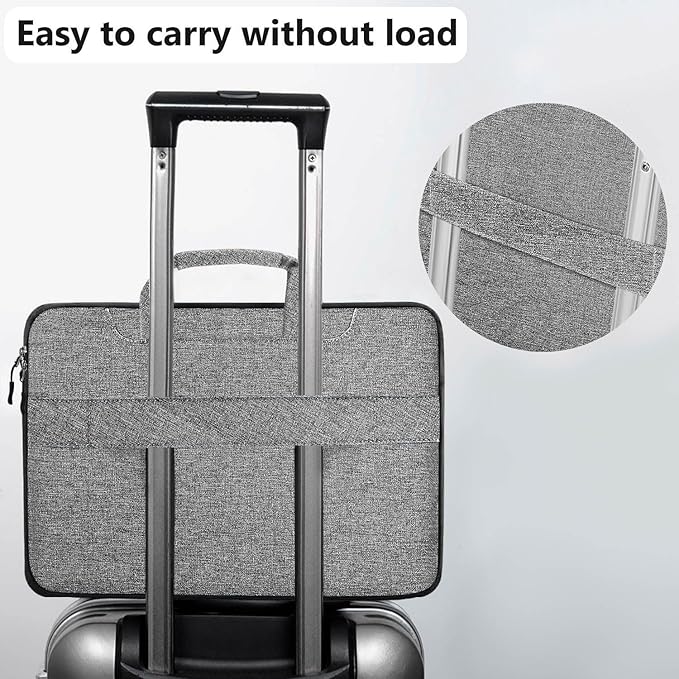 Hseok Laptop Shoulder Bag 15 15.6 16'' Briefcase, Compatible With MacBook Pro 16 inch 2025-2019 M4 M3 M2 M1, Mac 15.4", XPS 15 and Most 15-16'' Notebooks, Spill-Resistant Handbag,Dark Gray & Black