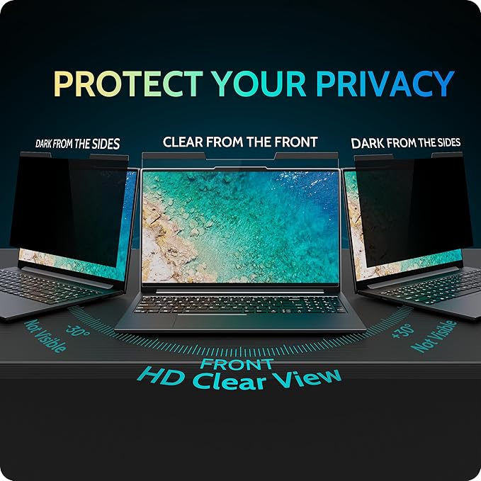 Peslv Magnetic Laptop Privacy Screen 14 inch for 16:10 Computer Monitor, 14" Removable Anti Glare Protector Blue Light Filter Shield Compatible with Lenovo Hp Dell Acer Asus Thinkpad Envy Xps