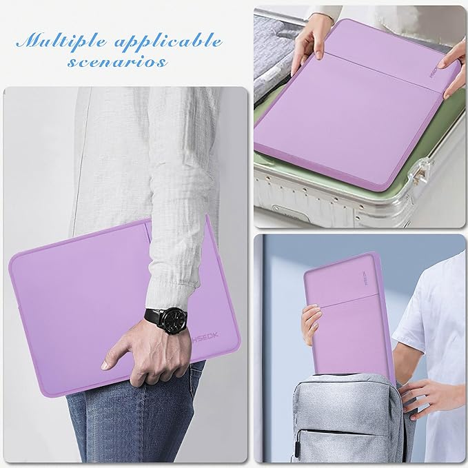 Hseok Laptop Case 15.6 Inch Sleeve, Shockproof Protective Water Repellent with Accessory Pocket,Compatible with Mac Pro 16 inch 2025-2019, Sleeve Bag for Most 15 15.6 16 Notebooks,Purple