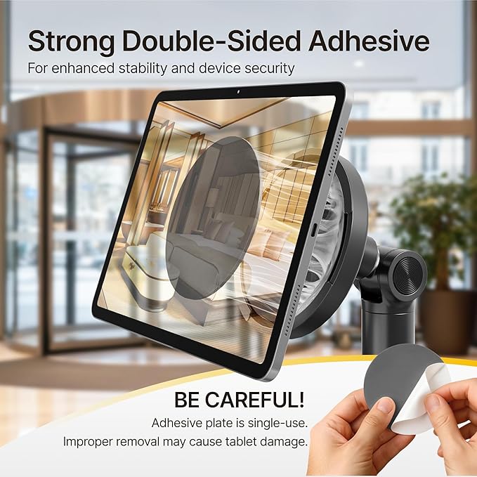 monTEK Anti-Theft Tablet Floor Stand, Frameless Universal Tablet Kiosk with Security Lock Fit 7”-15” Screen Size, Height Adjustable Floor Stand Compatible with IPad Pro/Air/Mini and Samsung Tab, Black