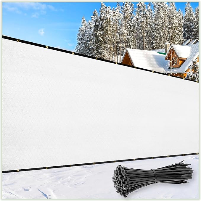 ColourTree Customized Size 6' Black and White Fence Screen Privacy Screen Heavy Duty Cable Zip Ties Included