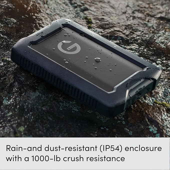 SanDisk Professional 1TB G-Drive ArmorATD - Rugged, Durable Portable External Hard Drive HDD, USB-C, USB 3.2 Gen 1 - SDPH81G-001T-GBA1D