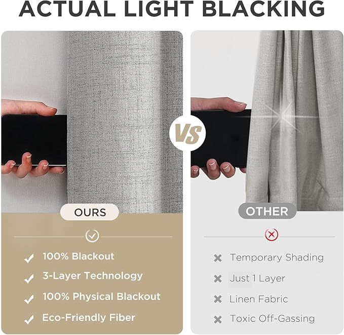 Joydeco Blackout Room Divider Curtains, Extra Wide Sliding Door Drapes Living Room Curtains, Greyish White 1 Panel 100W x 90L Inch Patio Door Drapes for Room Privacy