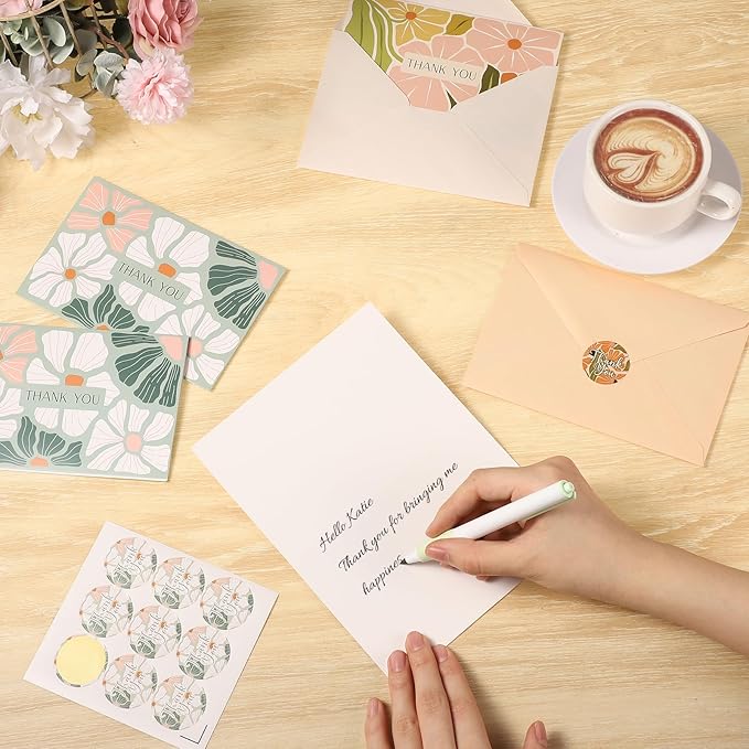 Thboxes Thank You Cards with Envelopes, 36 Pack Thank You Cards Bulk with Envelopes & Stickers 4x6 Inch Greeting Card for Birthday, Wedding, Baby Shower, Graduation, Bridal Shower, Business
