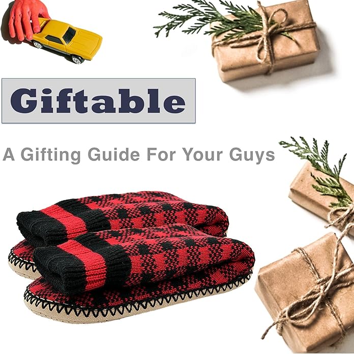 Cozylook Mens Slipper Socks Fleece Lined Non-slip Soles, Winter Soft Thick Cozy Home Boots, Warm Fuzzy House Shoes Indoor