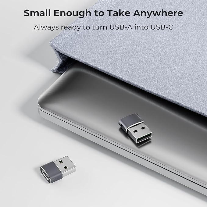 Basesailor USB to USB C Adapter for iPhone 17 Pro Max,16 15 Charger Adapter 2Pack,Type C Female to USBA Male Converter for Apple Watch iWatch S11 S10 SE,AirPods Pro 3 4,iPad mini 7 6 Air 5,Samsung S25