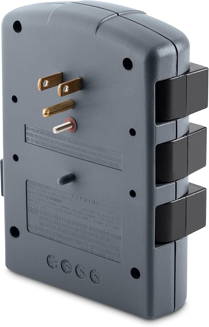 Belkin 6-Outlet Pivot-Plug Surge Protector w/ Wall Mount - Ideal for Mobile Devices, Personal Electronics, Small Appliances and More (1,080 Joules) - 5 Pack