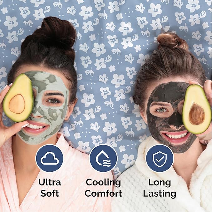 Floral Sheets - Blue Floral Bed Sheet Set - 1 Flat, 1 Fitted & 1 Pillowcase w/ Deep Pockets - Comfy, Wrinkle & Fade Free - Boho Botanical Bedding - Ultra-Soft, Breathable and Cooling - Twin Size Set