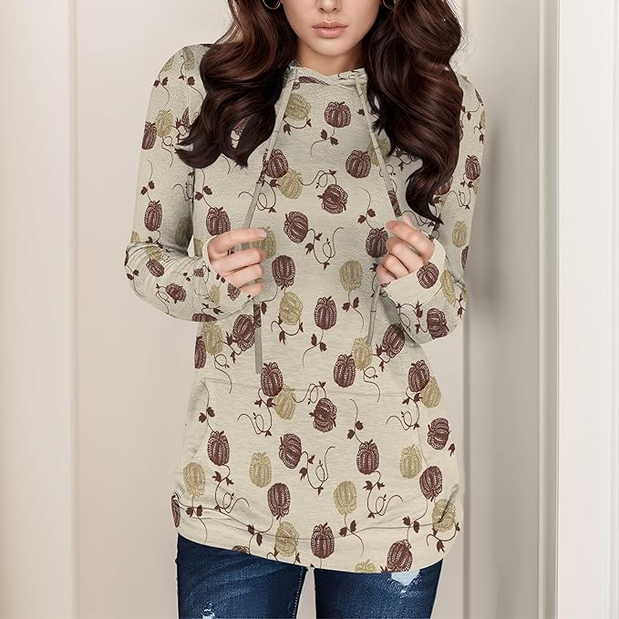 Halloween Sweatshirts For Women Long Sleeve Spooky Graphic Sweatshirts Pumpkin Pullover Halloween Party Club Wear