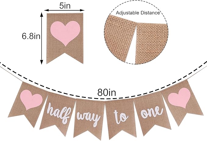 Half Birthday Banner - Its My 1/2 Birthday, Decorations, Burlap Banner, 6 Month Photo Prop, Best Party Supplies