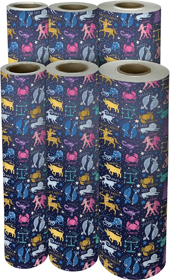 Jillson Roberts Bulk Gift Wrap, Everyday Gift Wrapping Supplies, Astrology, 1/2 Ream 417 feet x 24 inches