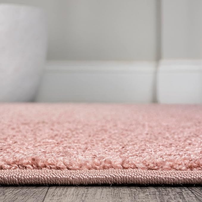 JONATHAN Y Haze Solid Low-Pile Pink Indoor Area Rug 5x8, Coastal,Bohemian,Minimalist,Classic, Easy-Cleaning for Living Room,Bedroom,Kitchen,Pet Friendly,Non-Shedding (SEU100P-5)