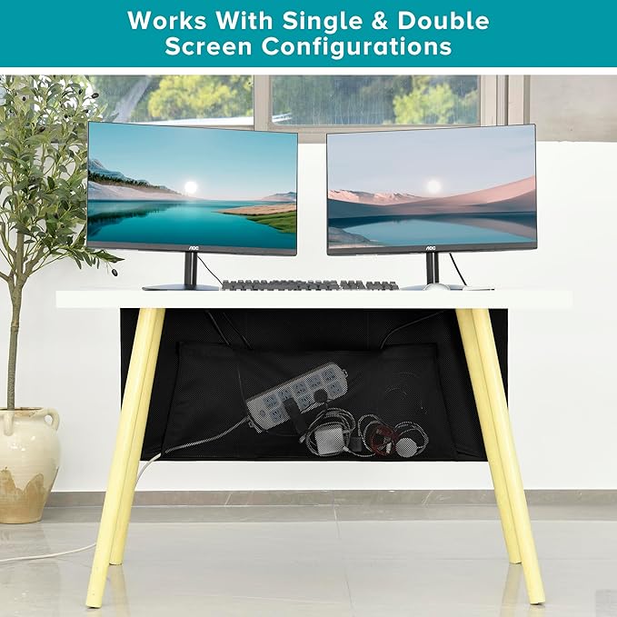 Under Desk Privacy Panel 47 in. Wide Modesty Panel for Desk - 17 in. Tall Desk Skirt for Office Desk with Cable Management Net Perfect for 48 in. Work Station