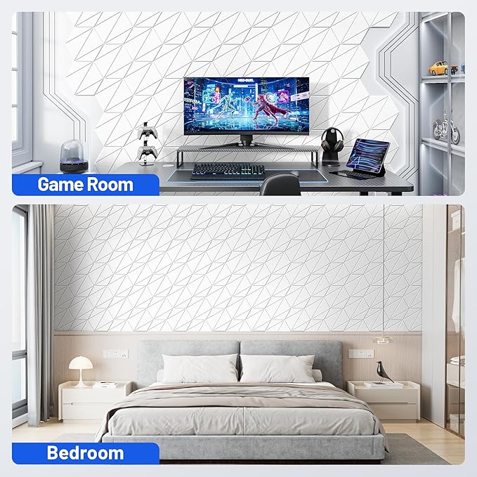 20 Pack Acoustic Panels with Self-Adhesive 12"X10"X0.4" Sound Proof Foam Panels for Walls, High Density Soundproof Wall Panels, Z-Line Hexagon Sound Dampening Panels for Home Studio Decor Office-White