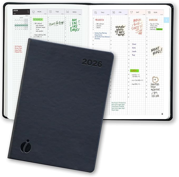 Hourly Academic Planner 2026-2027 – 24-Hour Planner with Weekly & Monthly Time Slots, Hardcover Appointment Book for Students & Professionals, Minimalist Japanese Design, June 2026 - July 2027 (6x8.5)