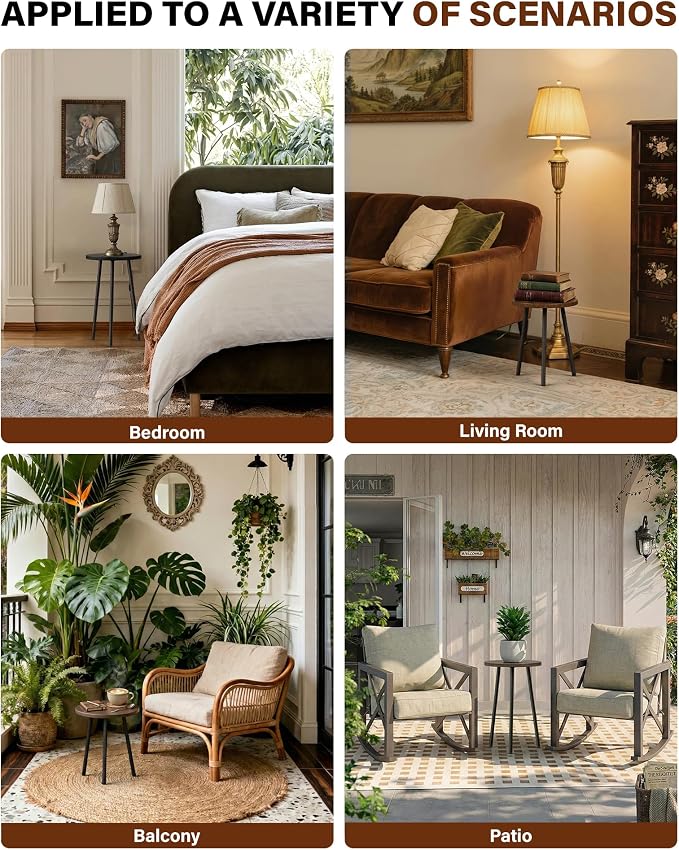 Plant Stand Indoor Tall: Corner Wood Plant Stand 2 Pack Mid Century Modern Decor - Small Round Plant Table for Indoor Plants - Outdoor Plant Holder for Patio Living Room Bathroom Office (White)