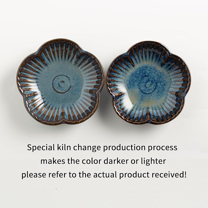 BEUNAIZER Ceramic Pillar Candle Holder Plates, Decorative Candlestick Holder, Tea Light Incense Santo Palo Holders, for Dinning, Party, Wedding, Birthday, Anniversary, 1pack (Blue)