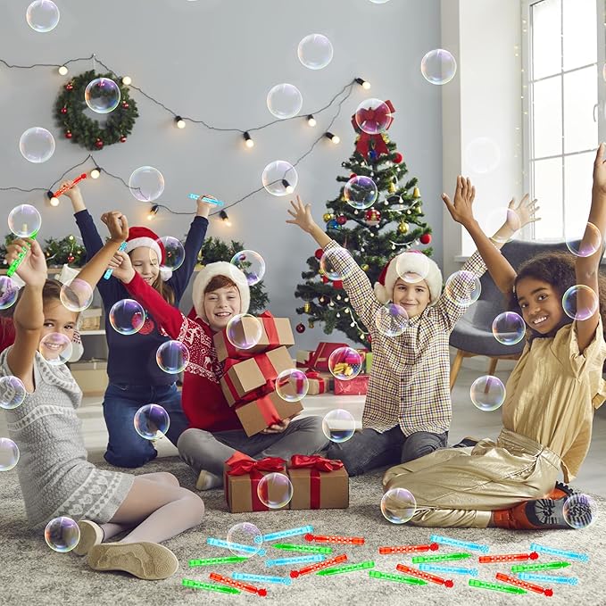 Bulk Christmas Giveaways for Toddlers 200 Pack, Xmas Mini Bubbles Toys Gifts Party Favor Supplies Bulk for Kids, Goody Treat Bag Stocking Stuffer Filler Preschool Prizes Activities for Boys Girls