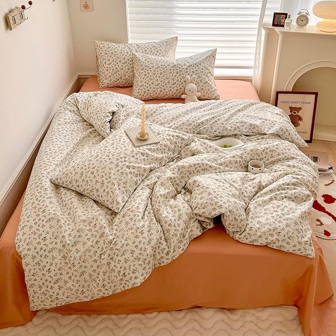 HighBuy Boho Floral Comforter Set Twin XL Bohemian Comfy Comforters for Twin XL Bed,Luxurious Soft Comforter with 2 Pillowcases,All Season,Skin Friendly Cooling Comforter for Women Girl