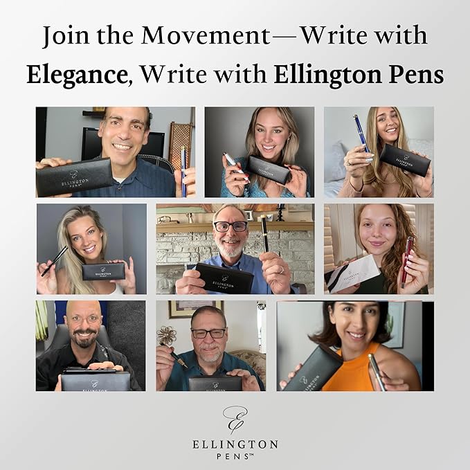 Ellington Pens Luxury Fountain Pen Set - Smooth Medium Nib - Includes 3 Ink Cartridges, Refillable Ink Converter, Box - Fountain Pens For Writing, Calligraphy, Journaling, Sketching (Emerald Enigma)