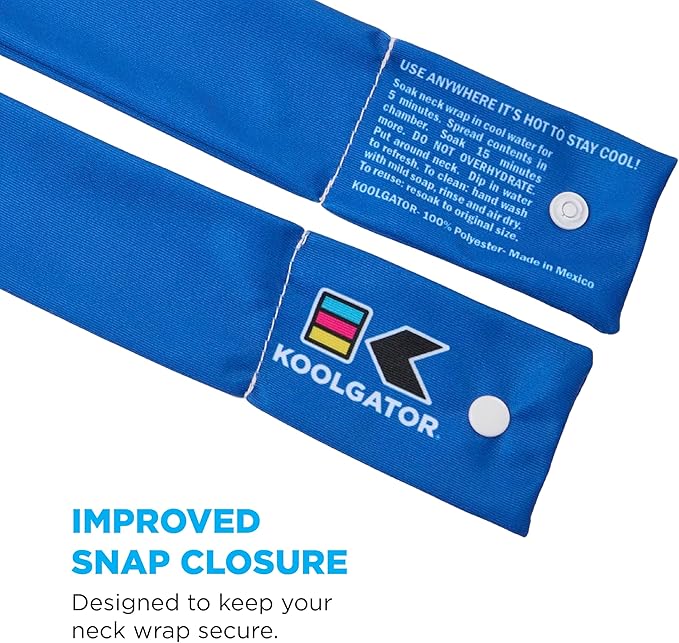 KOOLGATOR Evaporative Cooling Neck Wrap – Reusable Neck Cooler with Long Lasting Relief During Hot Weather Activities, Sports, & Outdoor Work, Golf Tees, 3 Pack