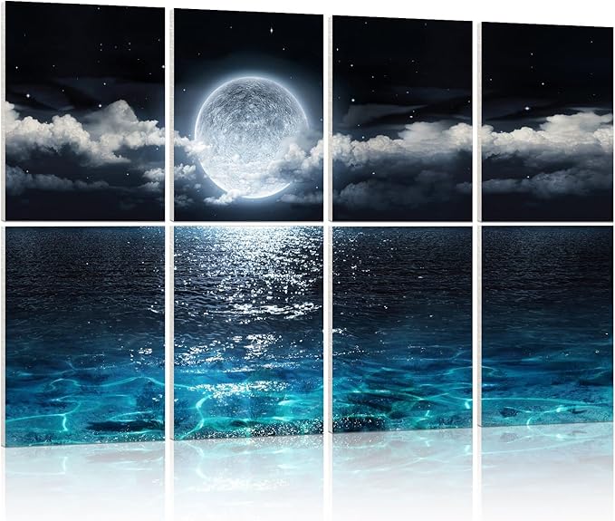 YPY Acoustic Panels, Soundproof Wall Panels: Sound Absorbing Wall Art, 8 Pack 48"x32" Decorative Sound Proofing Panels, Acoustical Treatment Better than Sound Proof Foam, Noise Cancelling Wall Panels