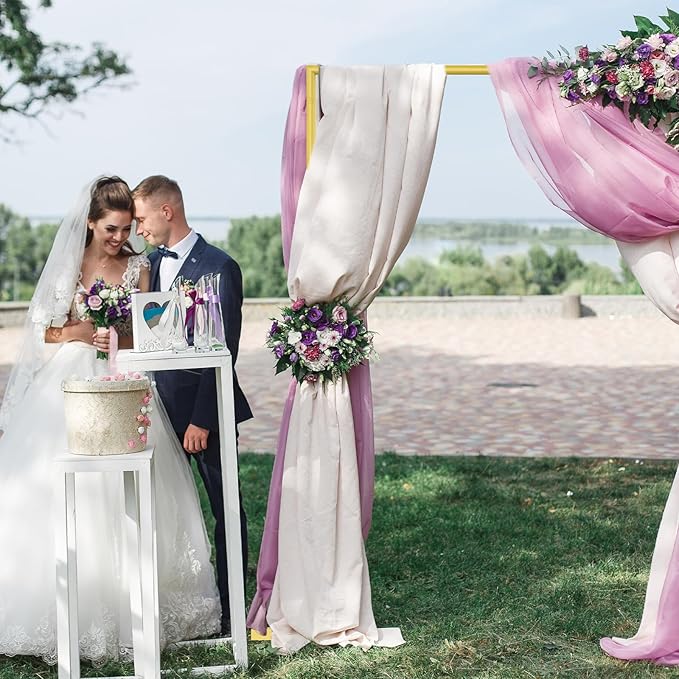 Backdrop Stand,10x7Ft Photo Backdrop Stand Photo Video Studio,Heavy Duty Square Metal Balloon Arch for Parties Wedding Photography Baby Shower Festival Decoration,Gold