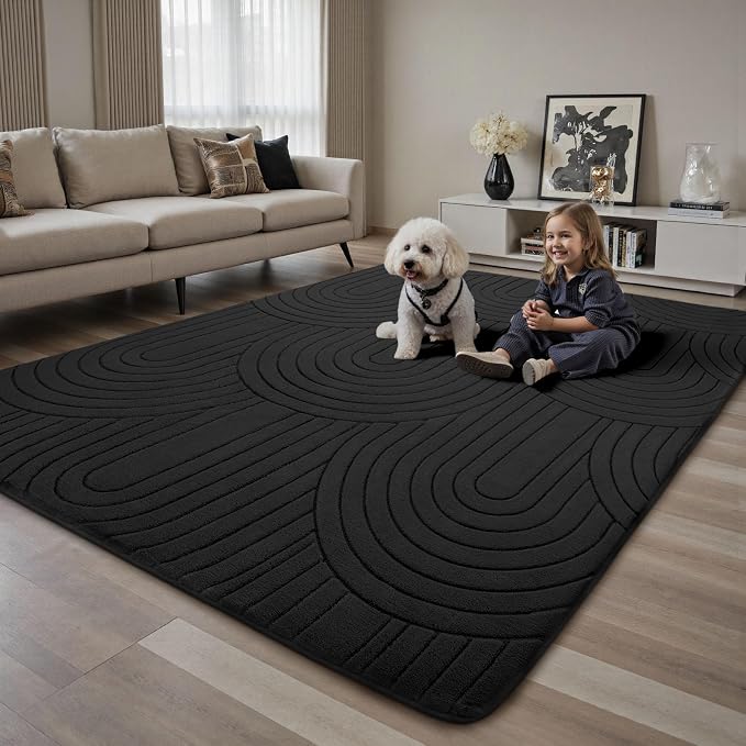 Sour Lemon 10x14 Area Rugs for Living Room, Soft Large Area Rug Indoor Modern Carpet for Bedroom，Machine Washable Area Rug Non-Slip Rug Carpet for Kids Home Dorm Under Dining Table Office Decor