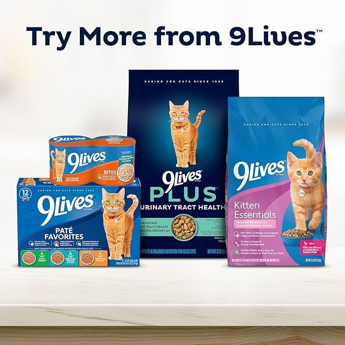 9Lives Plus High Protein Dry Cat Food, 12 lb. Bag