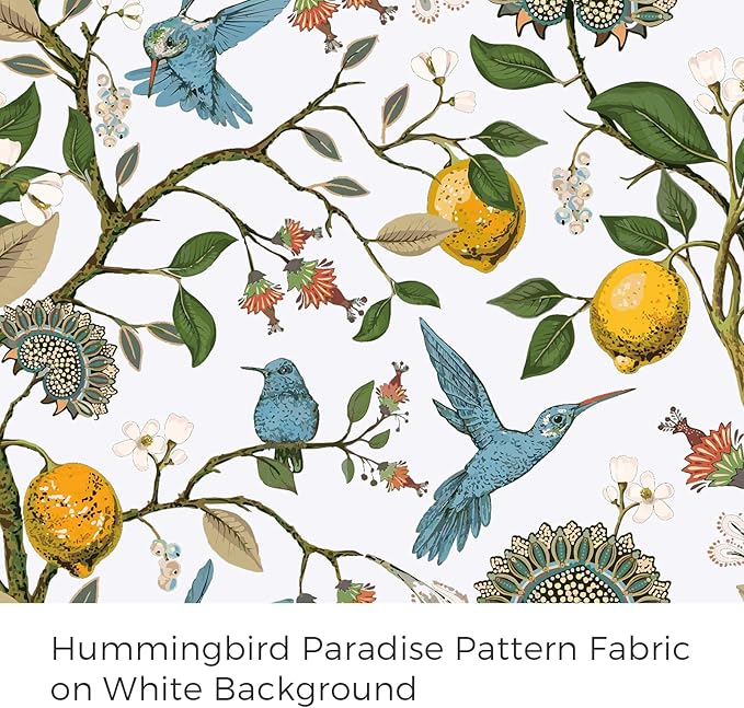 Boho Floral Curtains for Bedroom 63 inch Long 2 Panels Mid Century Botanical Aesthetic Pinch Pleated Drapes,Flower Lemon Bird Printed Thermal Insulated Room Darkening Window Drapes