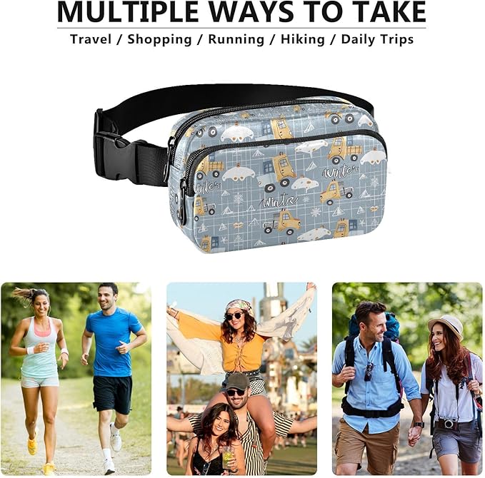 Kawaii Snow Trunk Fanny Pack for Women Men Water Resistant Fashion Waist Packs with Adjustable Strap Belt Bag for Travel Workout Jogging Hiking 21219434