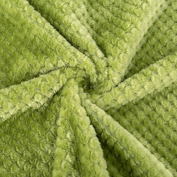 Fuzzy Blanket or Fluffy Blanket for Baby, Soft Warm Cozy Coral Fleece Toddler, Infant or Newborn Receiving Blanket for Crib, Stroller, Travel, Decorative (28Wx40L, XS-Avocado)