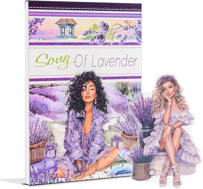 Snycler Sticker Book - 20 Sheets Vintage PET Stickers for Scrapbooking, Junk Journaling, Ephemera, and Decorative Crafts-Song of Lavender