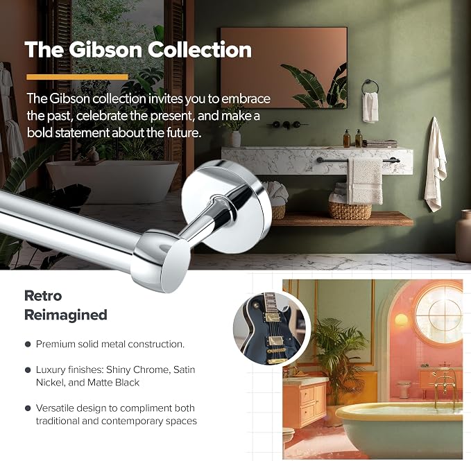 Gatco 5215MX Gibson Bath Towel Hook, Matte Black Wall Mounted Robe & Towel Hook for Bathroom, Bedroom, Closet & Entryway