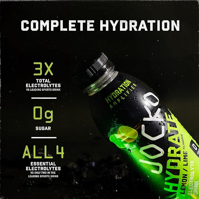 Jocko Fuel Hydrate Electrolyte Drinks - Sports Drink Hydration Amplifier, Thirst Quencher - Scientifically Formulated Electrolyte Blend Blue Raspberry 16 Oz (12 Pack)