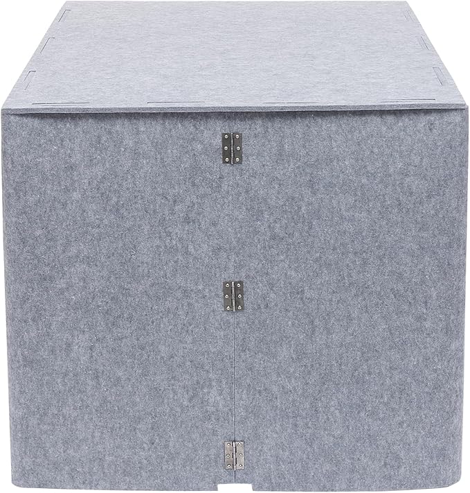 Desktop Soundproof Cover 31" H X 31" W X 31" L Recording Booth Portable Vocal Recording Booth with Double Sound Insulation Vocal Sound Absorbing Shield for Recording Studios, Offices（Yellow+Gray）