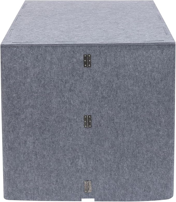 Desktop Soundproof Cover 31" H X 31" W X 31" L Recording Booth Portable Vocal Recording Booth with Double Sound Insulation Vocal Sound Absorbing Shield for Recording Studios, Offices（Black+Gray）