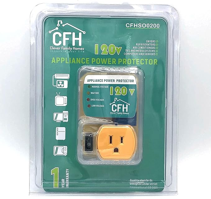 Heavy Duty 20-Amp 2400-Watt Appliance Surge Protector Smart Circuit Plug with Outlet Saver Power Cord
