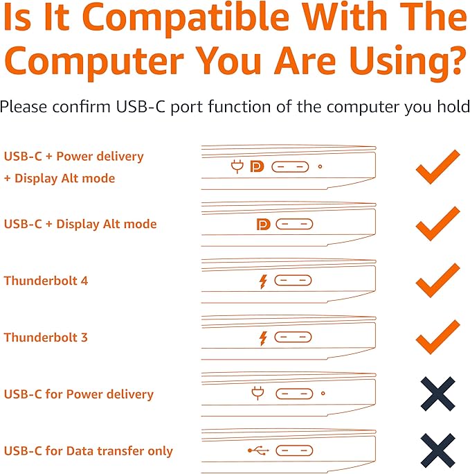 Amazon Basics USB-C (Source) to HDMI (Display) Cable Adapter (Thunderbolt 3 Compatible) 4K@30Hz, 6-Foot, Black