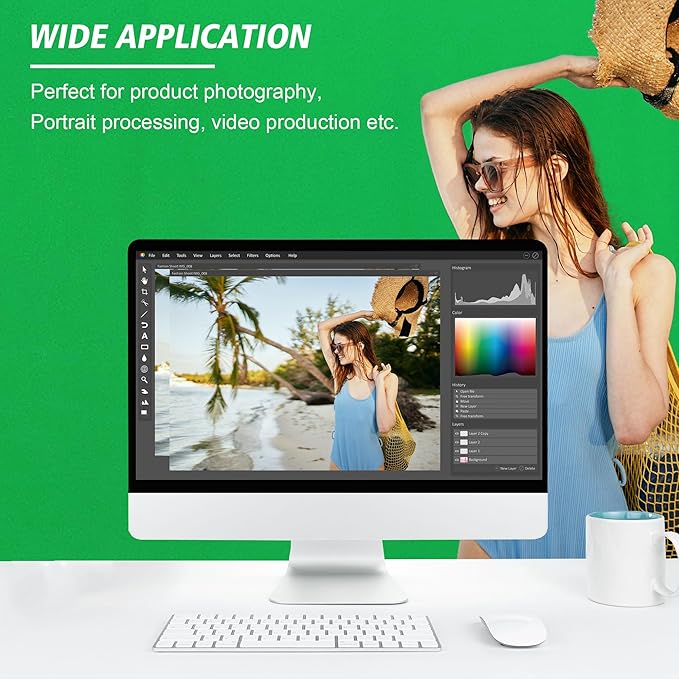 6 x 9 FT Green Screen Backdrop - Polyester Fabric for Video Streaming, Portrait Photoshoot, Wall Mounted, Parties and Small Events