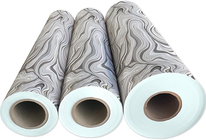 Jillson Roberts Bulk Gift Wrap, Everyday Gift Wrapping Supplies, Marbelized Silver, 1/2 Ream 417 feet x 30 inches