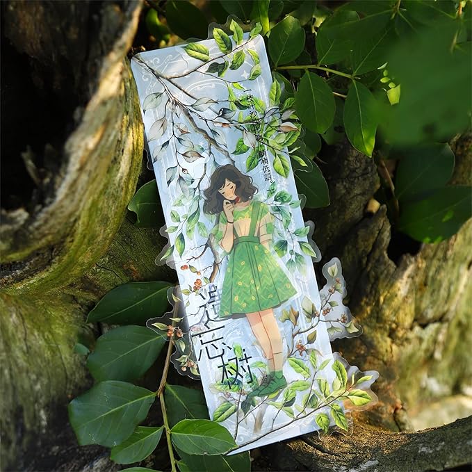 MiyouLuna 120Pcs Botanical PET Stickers, Branch and Leaf Designs for Scrapbooking Waterproof Journaling Supplies Junk Journal Ephemera with Storage Organizer
