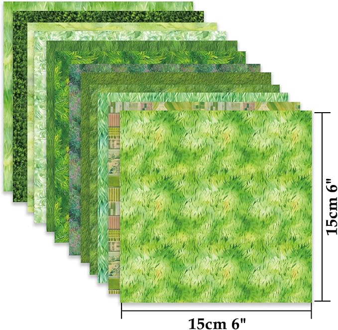 Scrapbook Paper,24 Sheets 6"x 6" Decorative Papers,Single-Sided Vivid Origami Decoupage Paper for Card Making,DIY Album, Hand Account & Travel Diary Craft Projects,Green Grassland